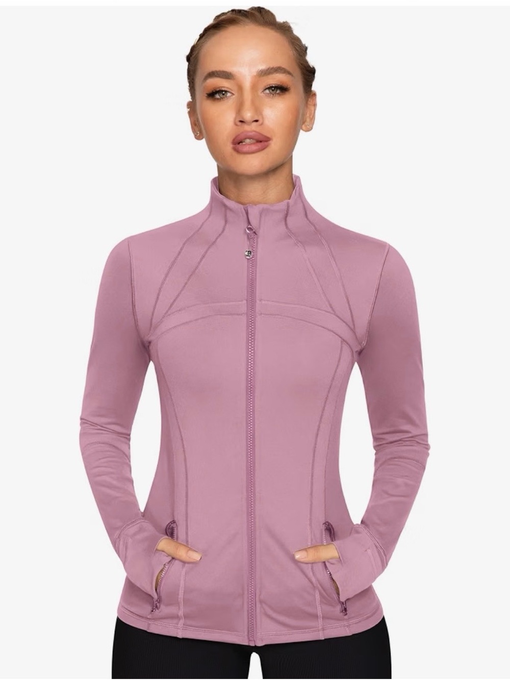 Queenie Ke Women's Rose Pink Zip-Front Active Jacket